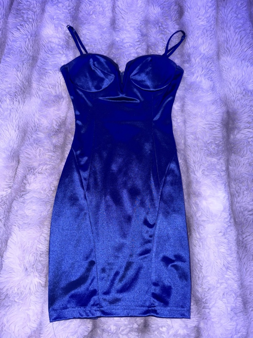 Windsor Satin Royal Blue Mini Formal Dress